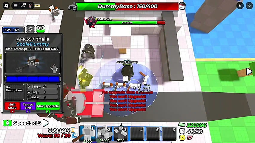 Bricks & Cash farming in Dummy Defense